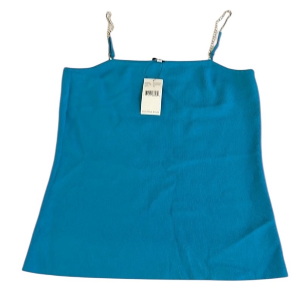 Vertigo’s Paris size X-Large turquoise knit camisole rhinestone straps NWT